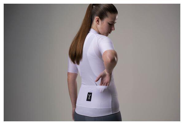 Kurzarm Trikot für Frauen LeBram Galibier Weiß 7/7