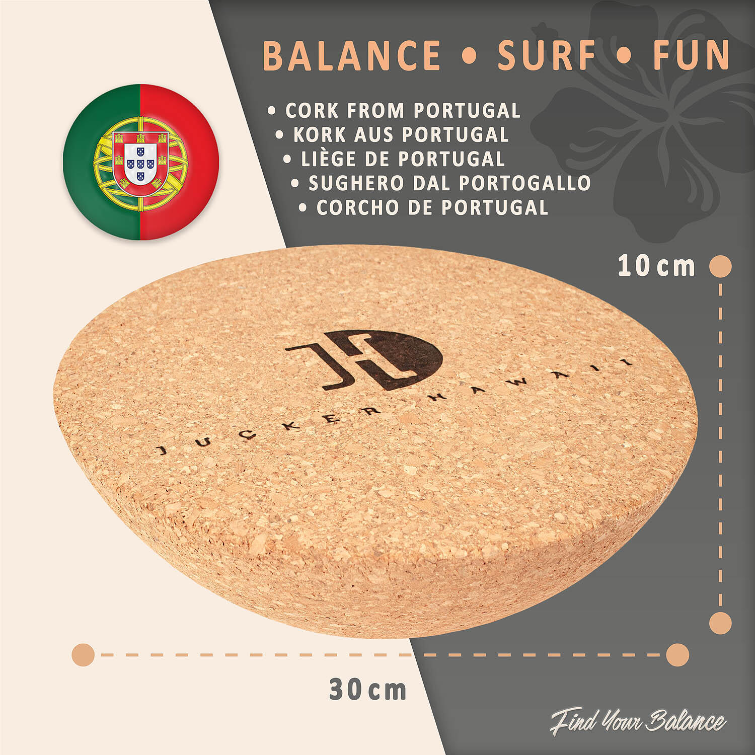 Plank Ball - Korkhalbkugel für alle Balanceboards 2/6