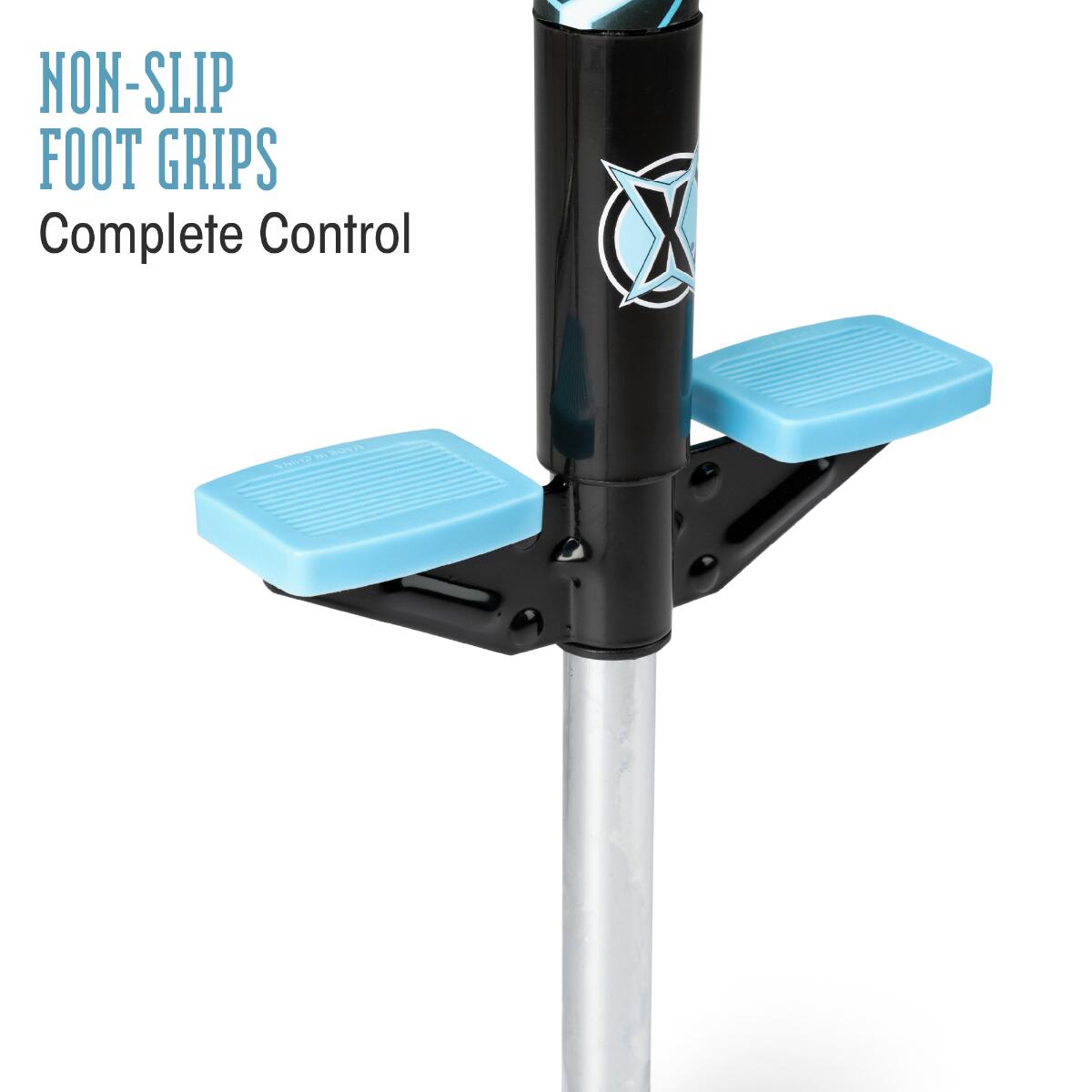 Xootz Pogo Stick, Volt Design for Kids, Soft Handlebars, Black/Blue 6/6