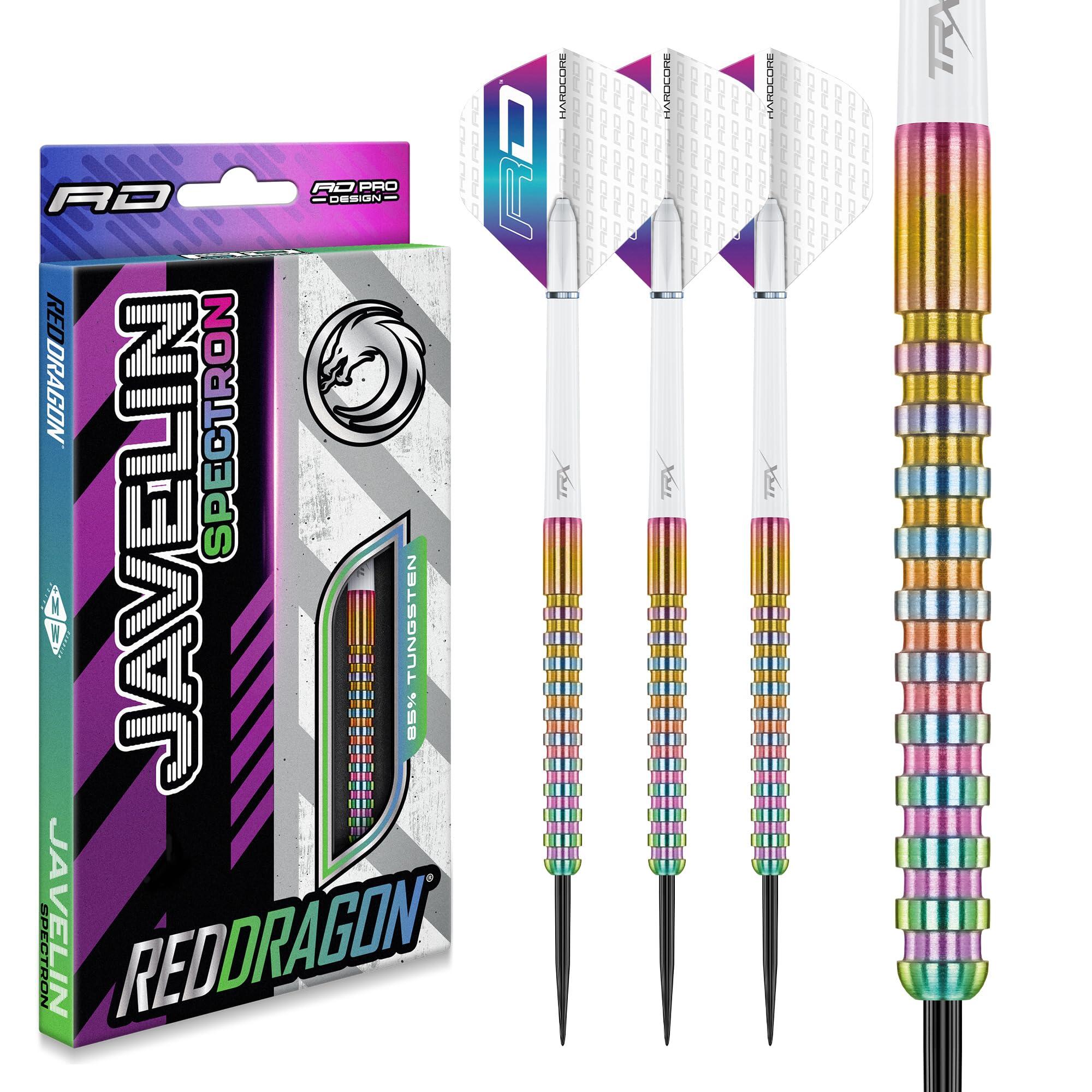 RED DRAGON DARTS Javelin Spectron 20 Gram Premium Tungsten Darts Set with Flights and Stems