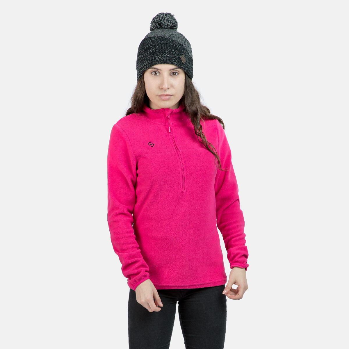 Doublure polaire de sport demi - zip SUTTON W pour femme par Izas , améliorez 3/5