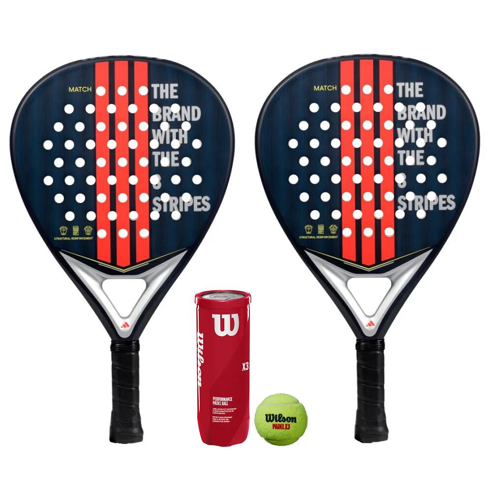 ADIDAS Adidas Match Padel Racket Twin Set & 3 Padel Balls