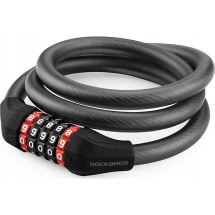 Zapięcie rowerowe Rockbros RKS507-1BK na szyfr 1,8m