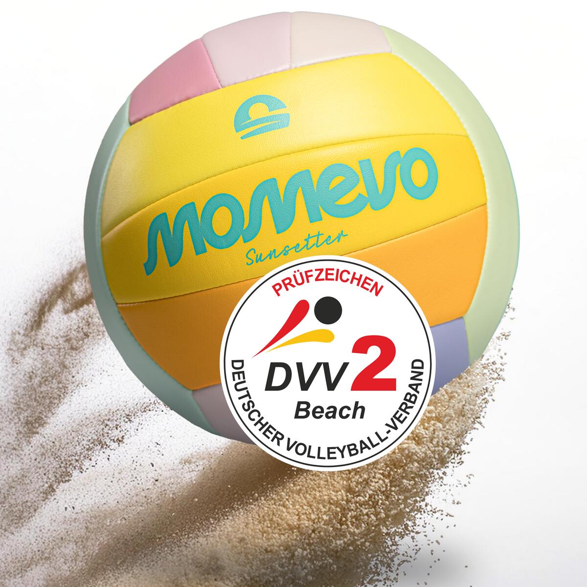 MOMEVO Beachvolleyball Sunsetter - offizielle Größe und DVV2 zertifiziert