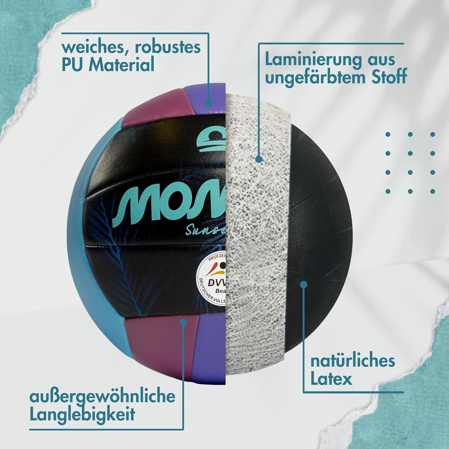Beachvolleyball Sunsetter - offizielle Größe und DVV2 zertifiziert 5/6