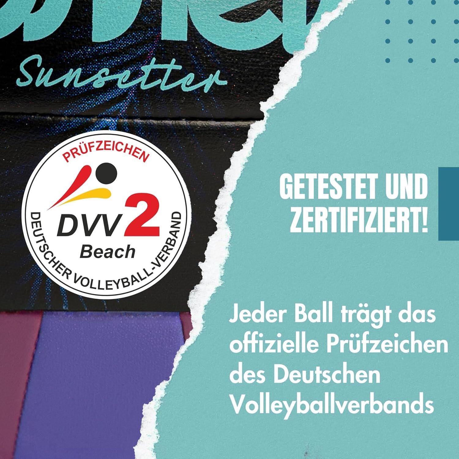Beachvolleyball Sunsetter - offizielle Größe und DVV2 zertifiziert 2/6