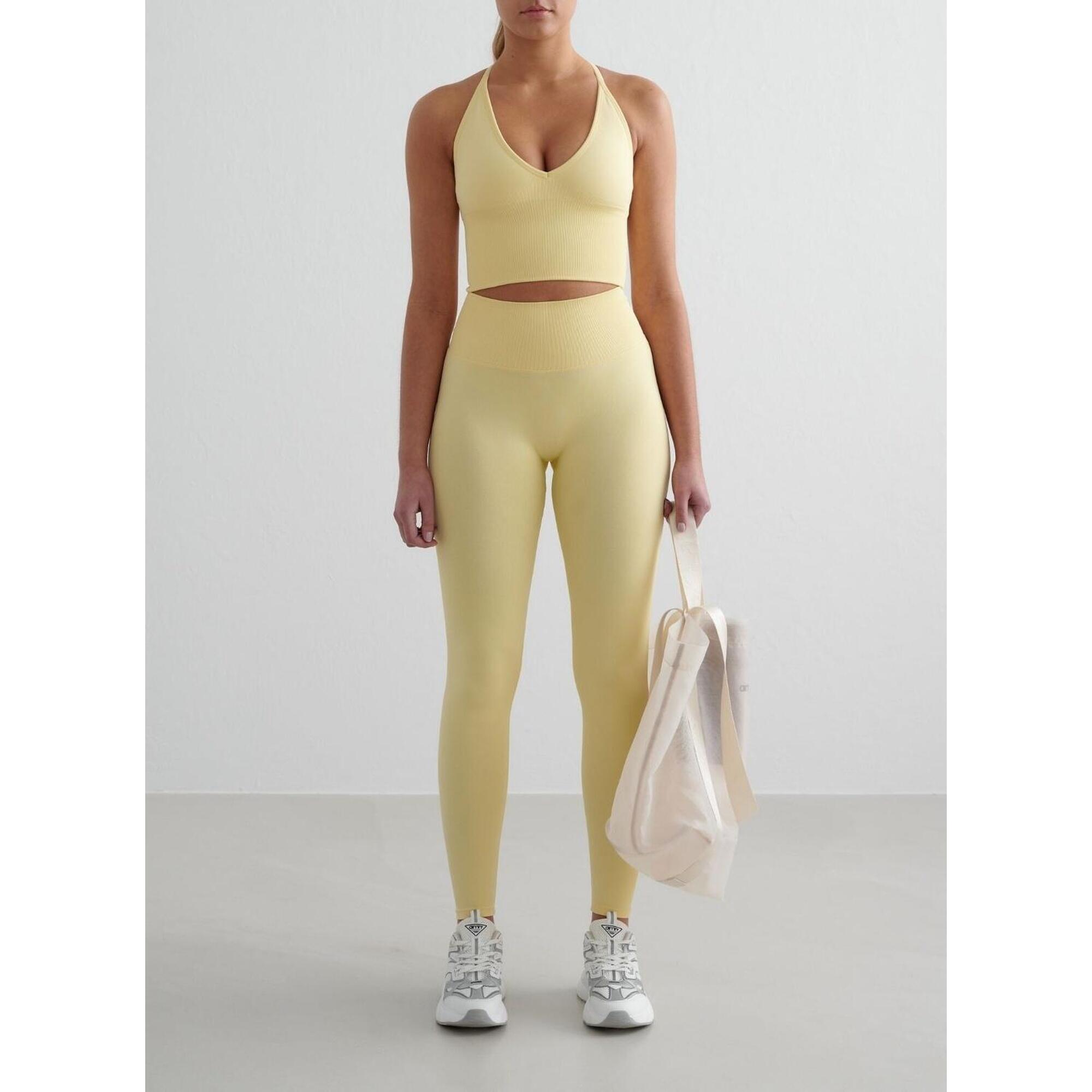 Aim'n - Femme Leggings Sans Couture Jaune Clair - Legging - Jaune - 44 L - Decathlon