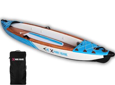 Opblaasbare kano/kajak voor 1 persoon dropstitch 366cm k-blue – volledig pakket
