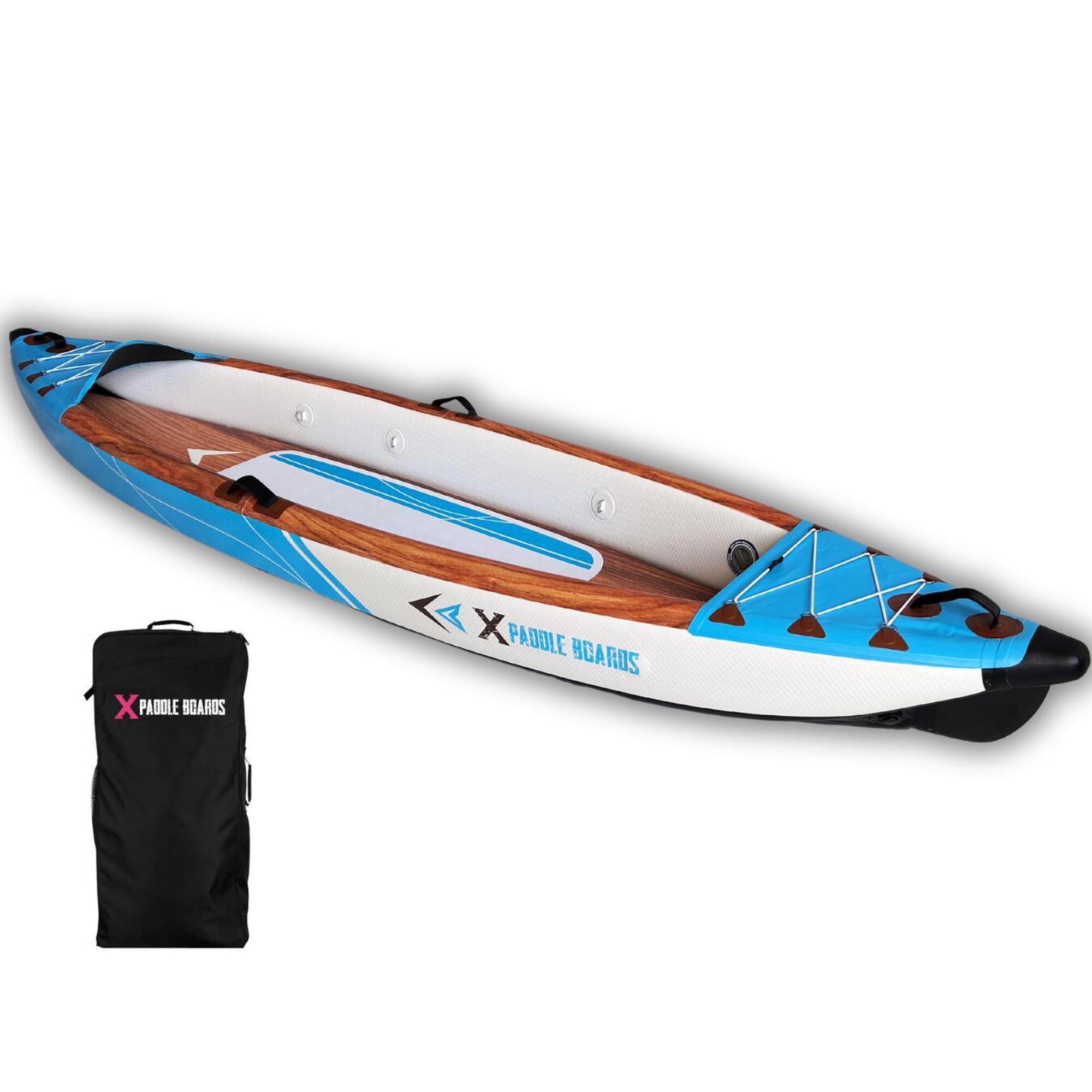 X PADDLE BOARDS Nafukovací kánoe/kajak pro 1 osobu Dropstitch 366cm K-BLUE – KOMPLETNÍ BALENÍ