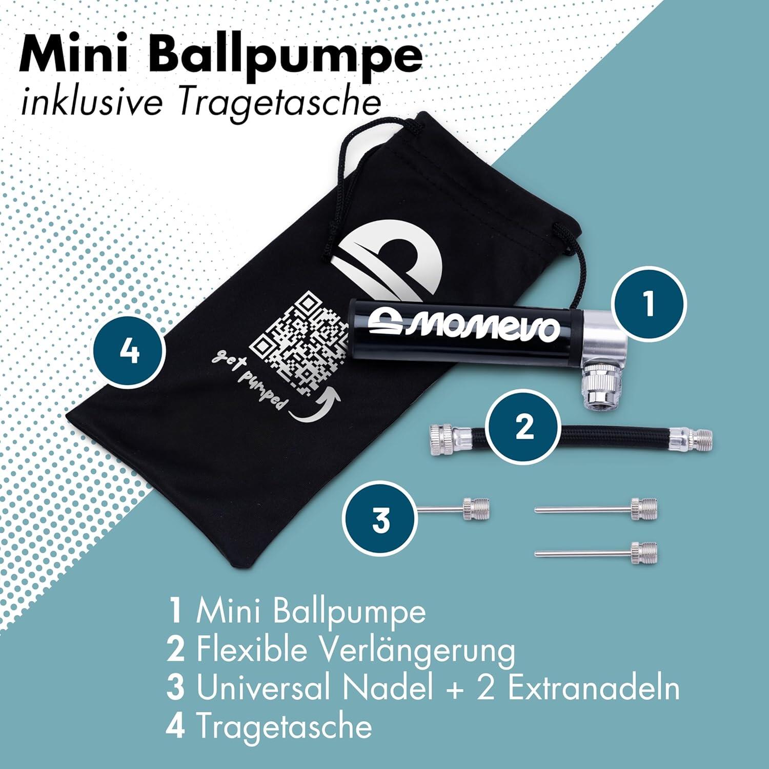 Mini Ballpumpe mit flexiblem Schlauch für Fußball Basketball Volleyball, ... 3/6