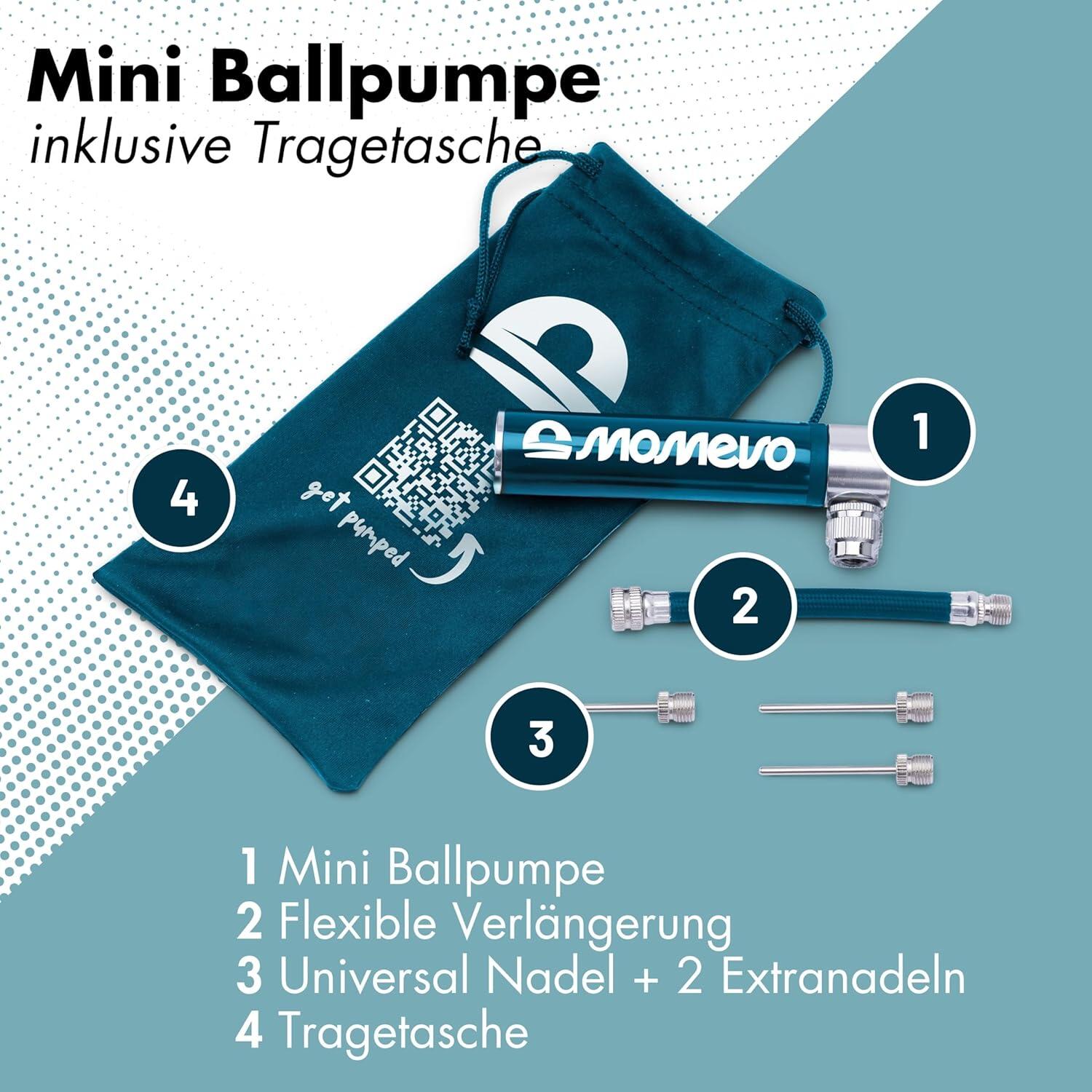 Mini Ballpumpe mit flexiblem Schlauch für Fußball Basketball Volleyball, ... 3/6