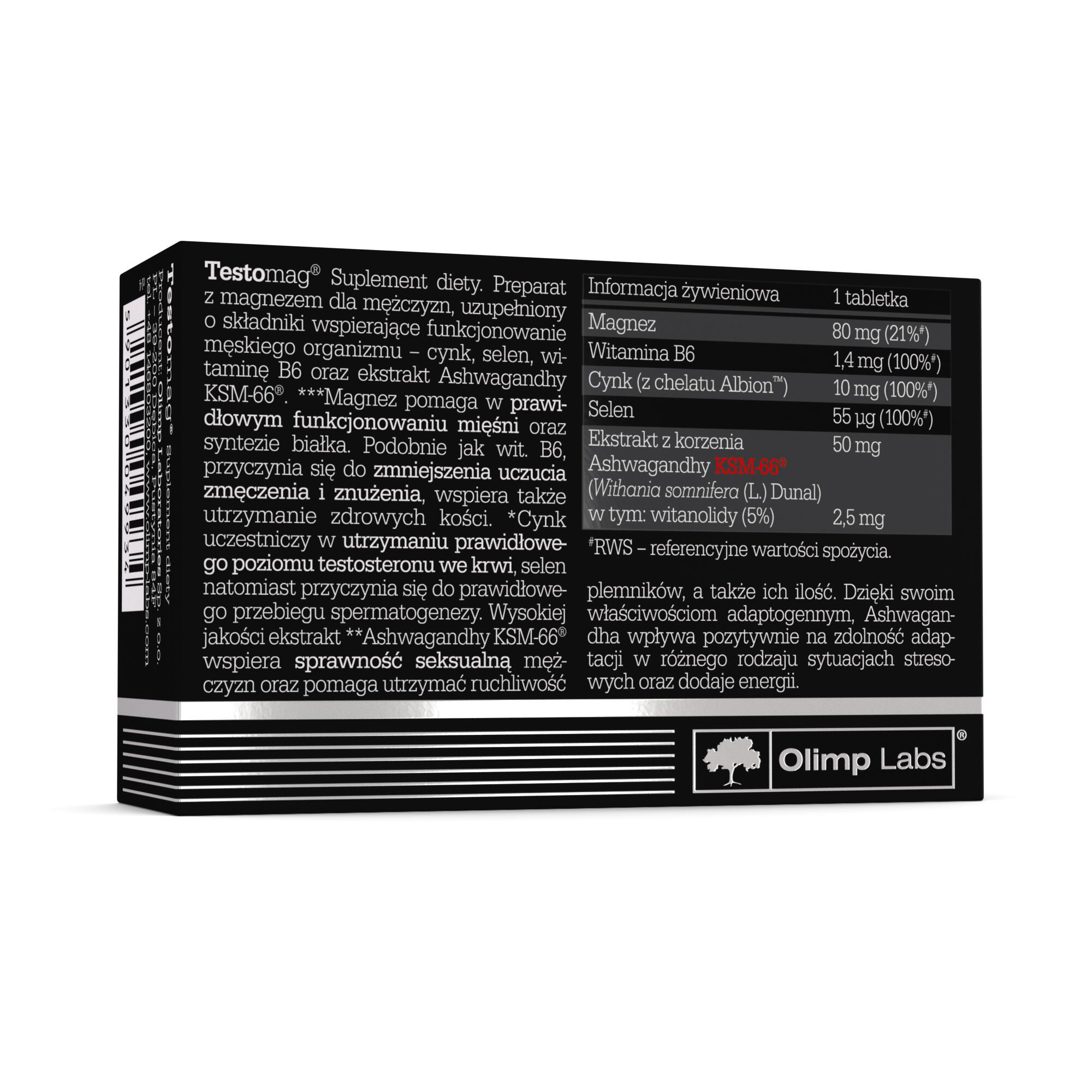 Magnez Olimp Testomag® - 30 Tabletek 3/5
