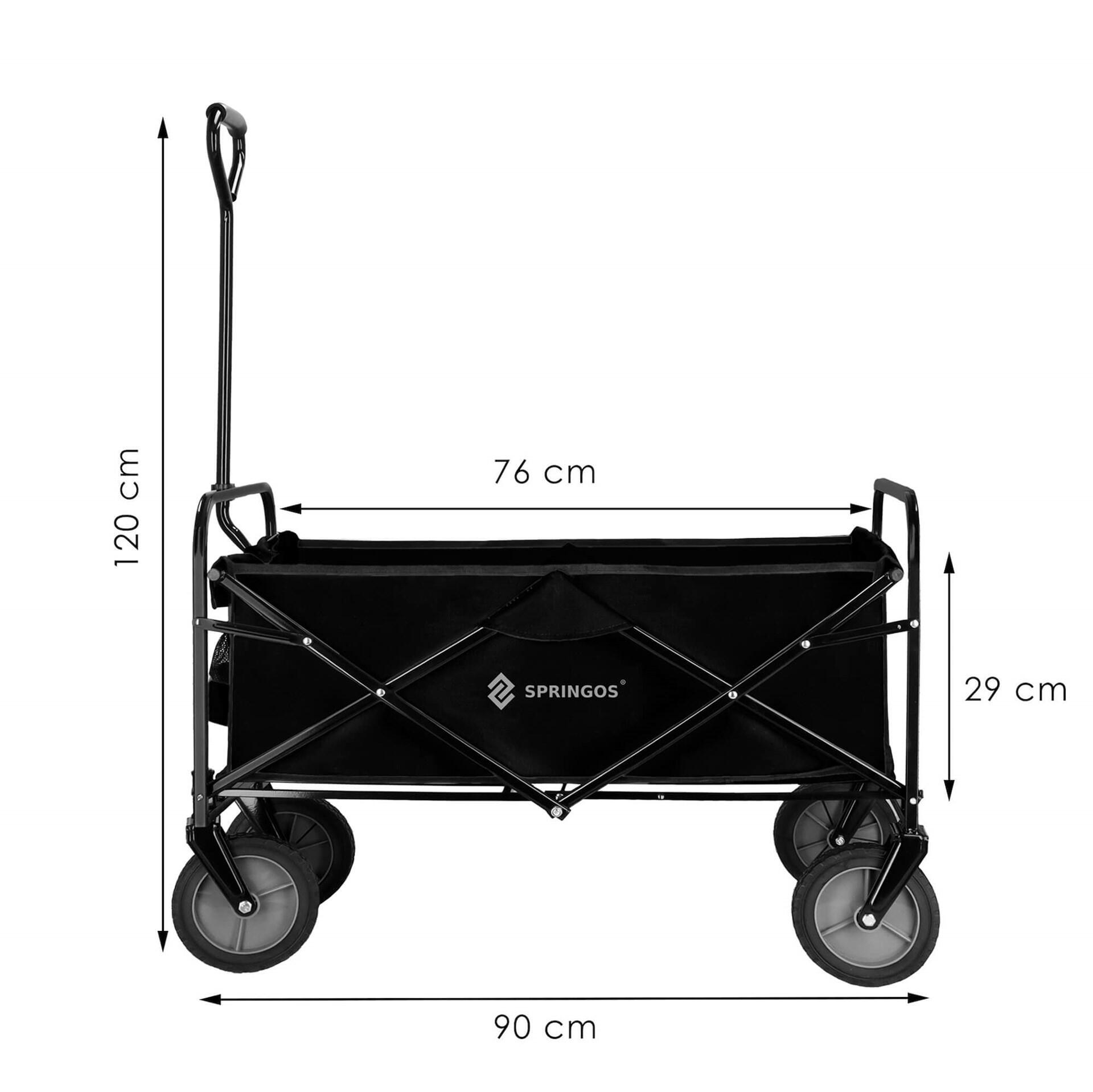 Wózek ogrodowy, turystyczno-plażowy, transportowy, składany 80 kg czarny 2/7