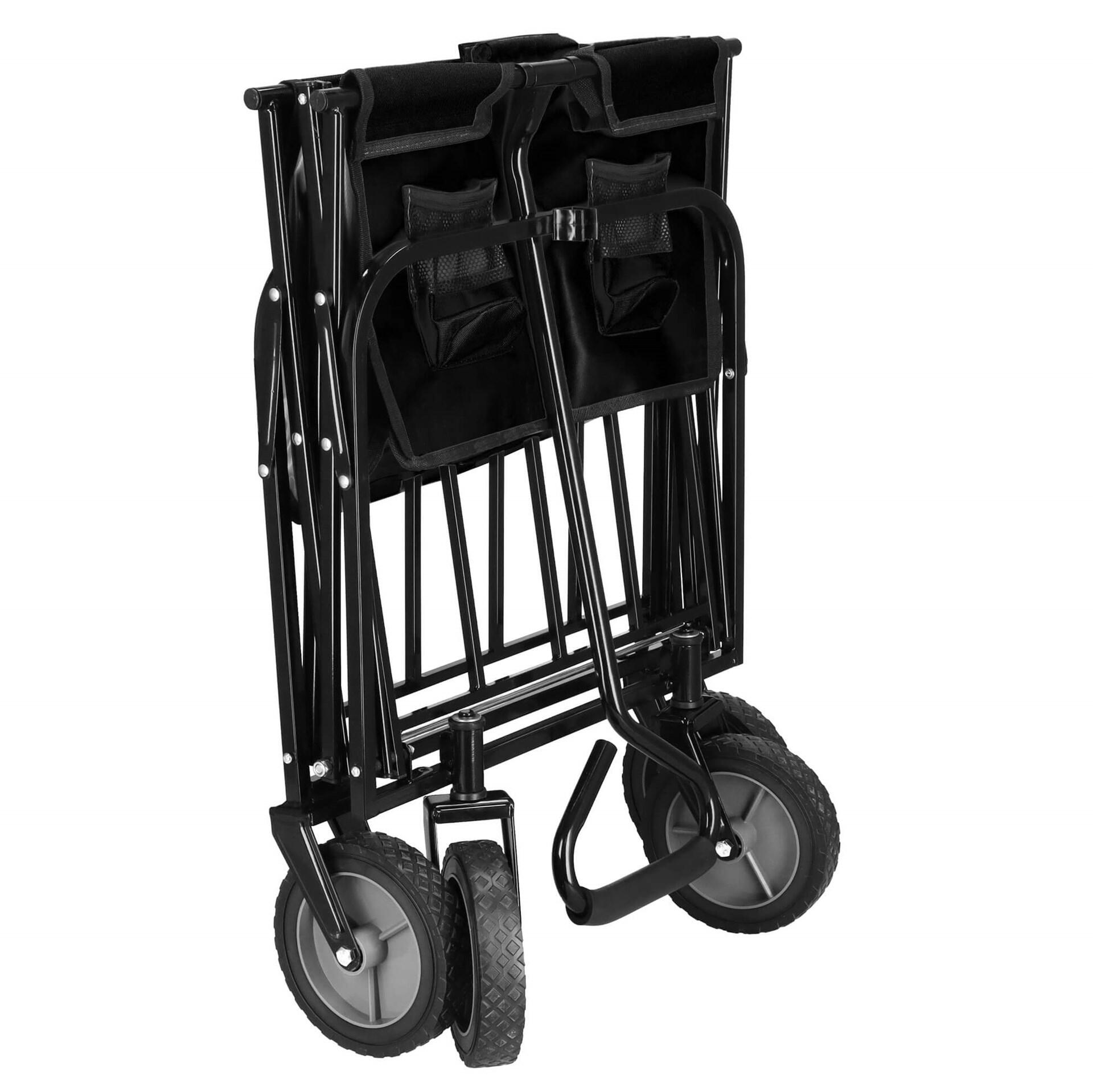 Wózek ogrodowy, turystyczno-plażowy, transportowy, składany 80 kg czarny 5/7