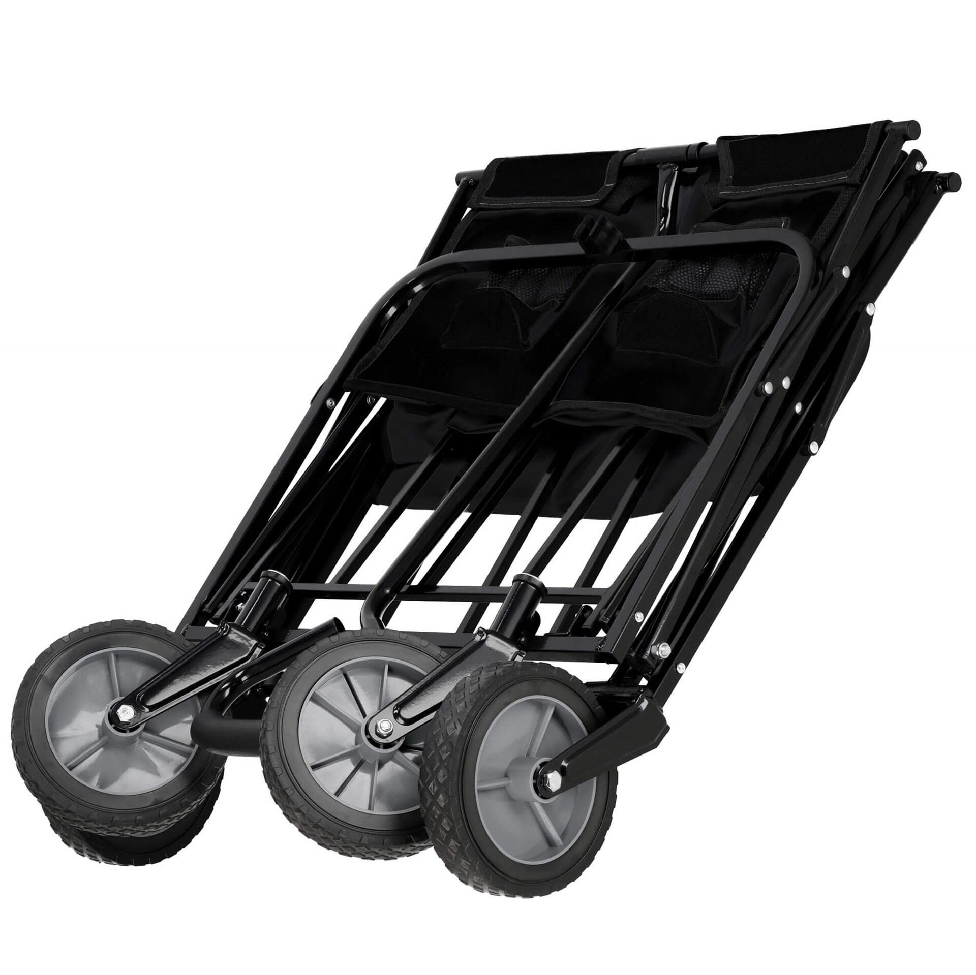 Wózek ogrodowy, turystyczno-plażowy, transportowy, składany 80 kg czarny 4/7