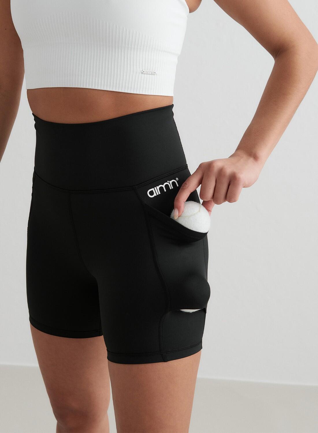 Dames Short Midi met Dubbele Zakken Zwart 6/7