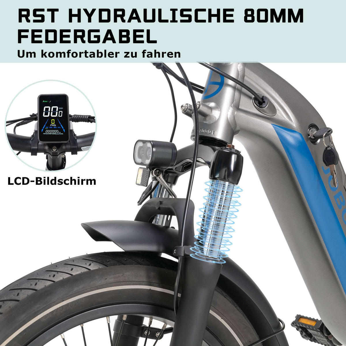 Vélo électrique Pliable JOBOBIKE Romer PRO - 250W, 48V15Ah, 25km/h, 7 Vitesses - Neuf