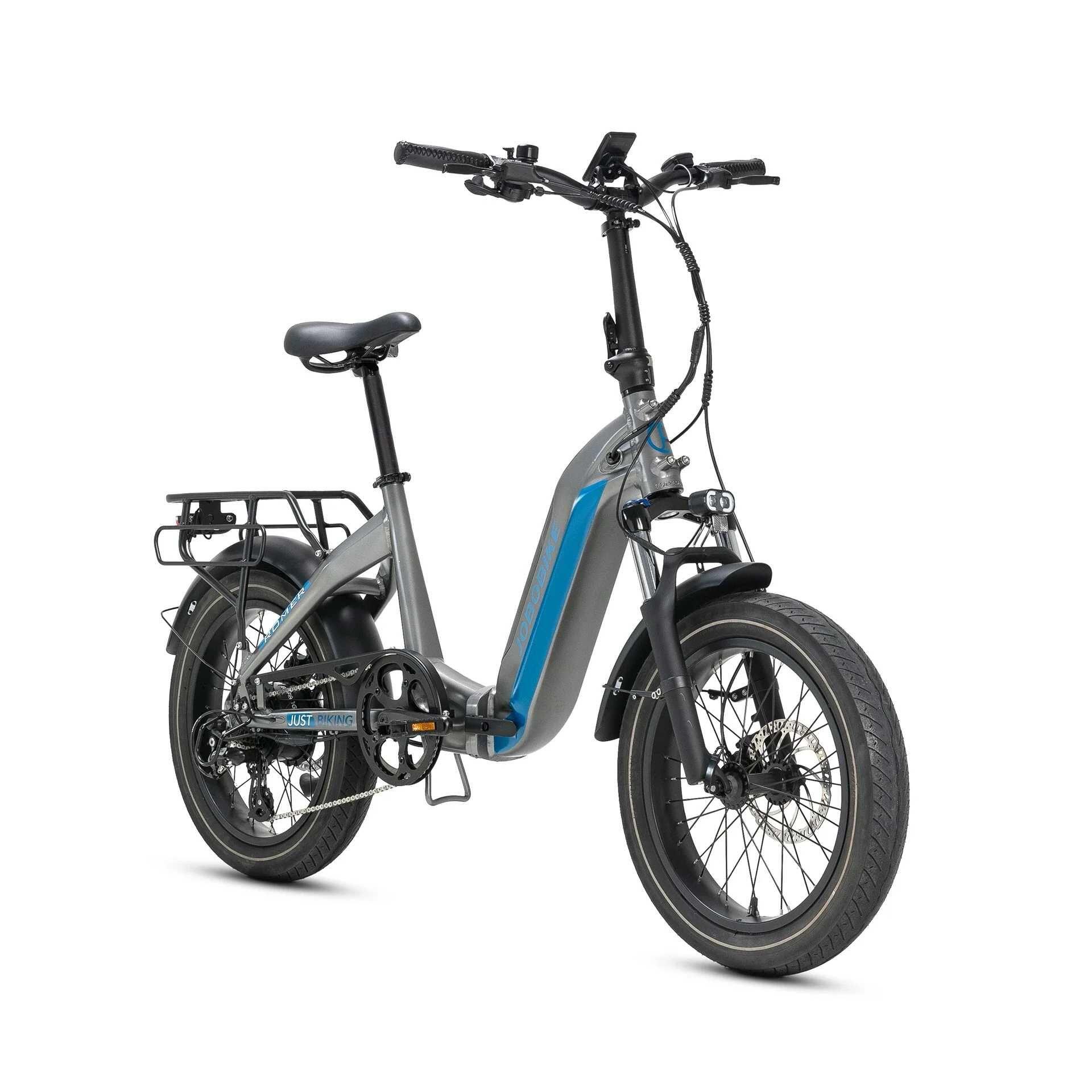 Bicicleta elétrica dobrável jobobike romer 250w 48v 15ah bateria