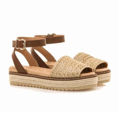 Sandalias Planas Mujer Mustang Beige