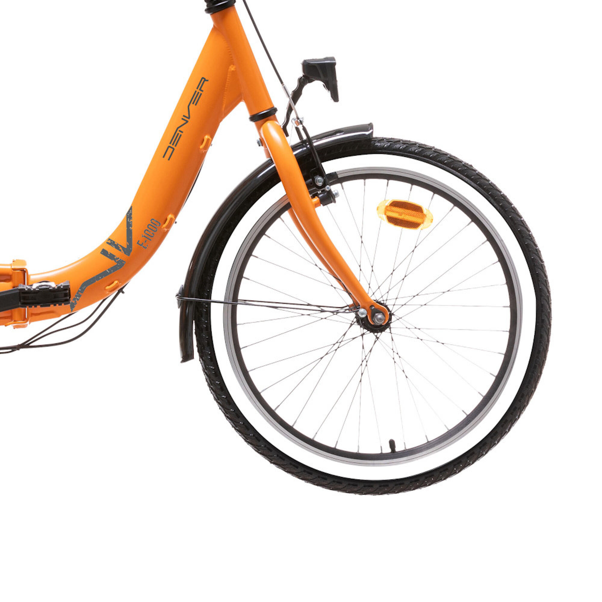 Bicicleta elétrica dobrável Denver E-1000 20” - Laranja 2/3