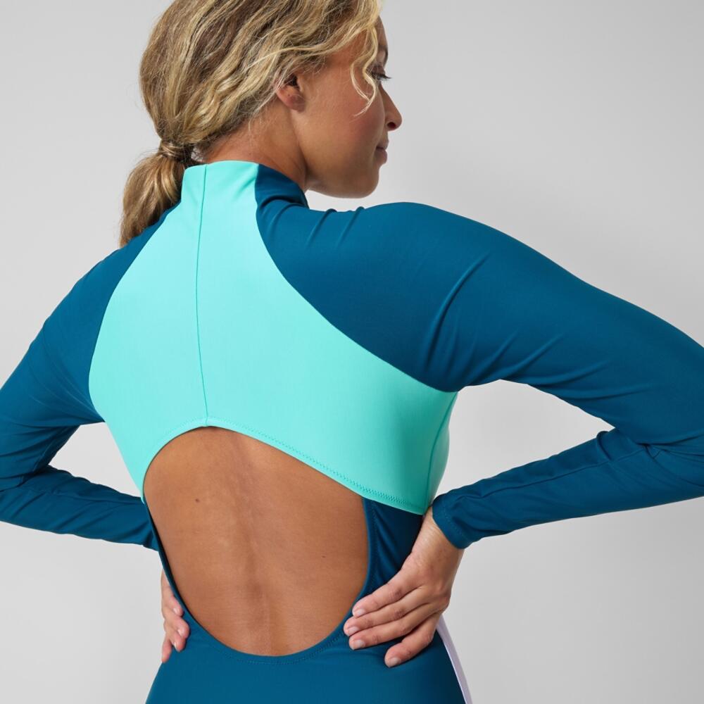 Fato de banho feminino Speedo L/S Clrblck Zip 5/7
