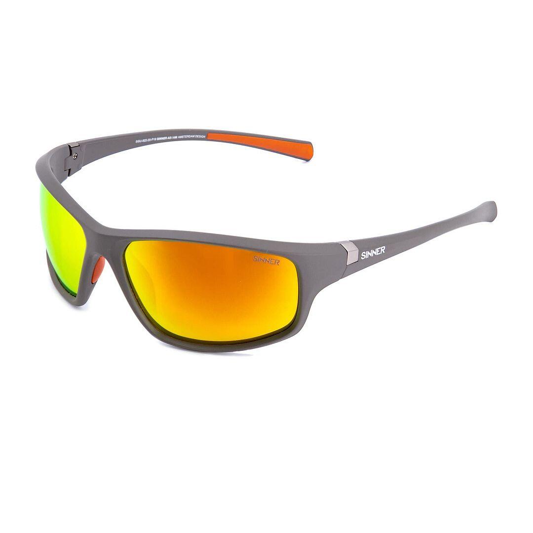 SINNER Fonds Unisex Cycling Sunglasses - Matte Dark Grey, Polarised Orange Cat.3