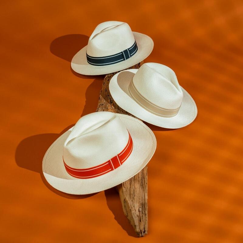 Panama véritable ruban rayé Roland-Garros