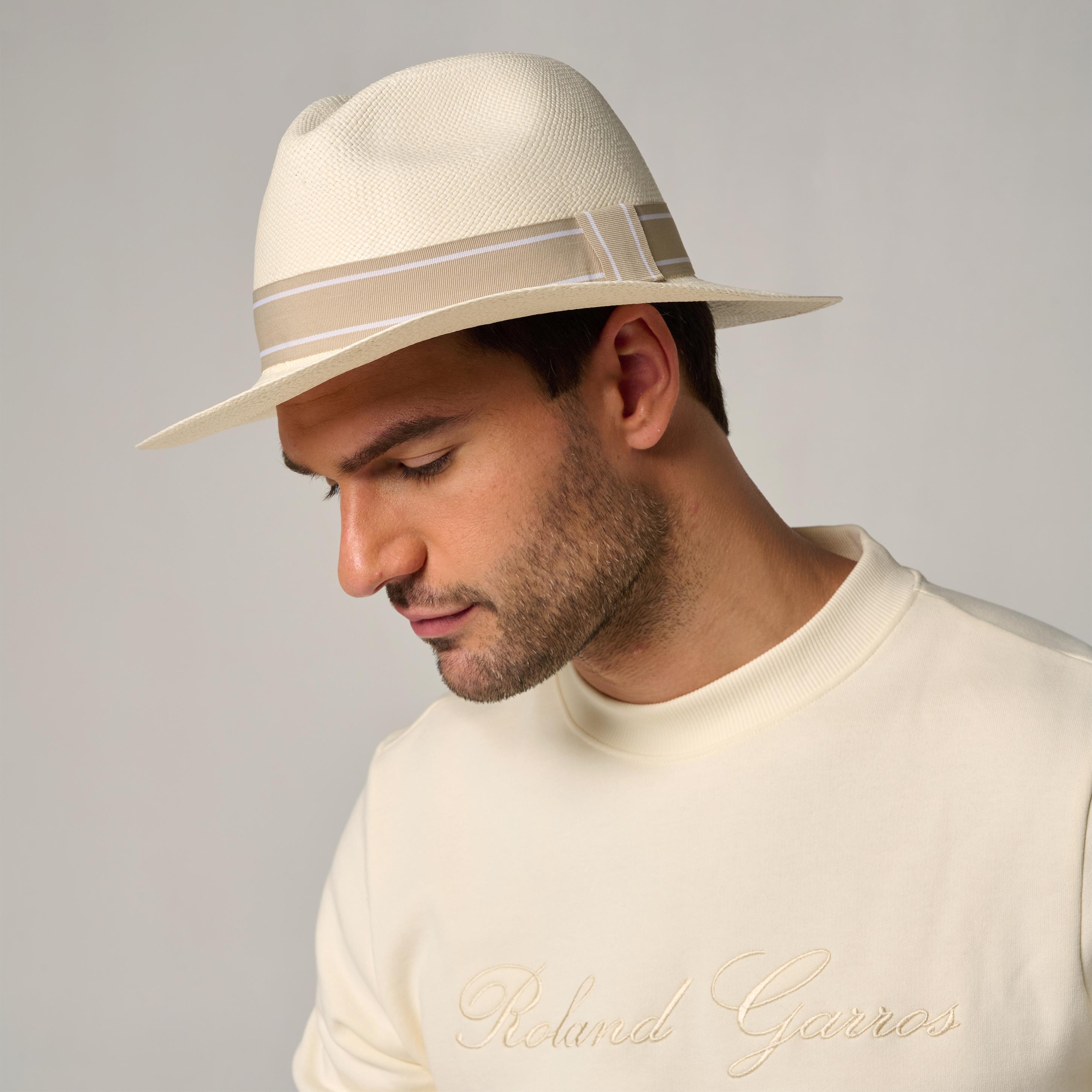 Roland Garros - Panama Véritable Ruban Rayé Roland-garros - Chapeau - Beige - 42 M/l - Decathlon