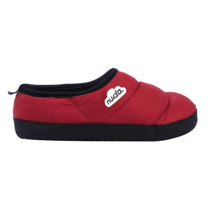 Chaussons unisex Nuvola de couleur rouge avec semelle en gomme