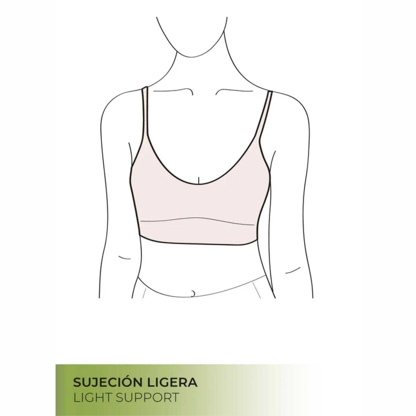 Sujetador deportivo detalle espalda sujeción ligera gris 6/7