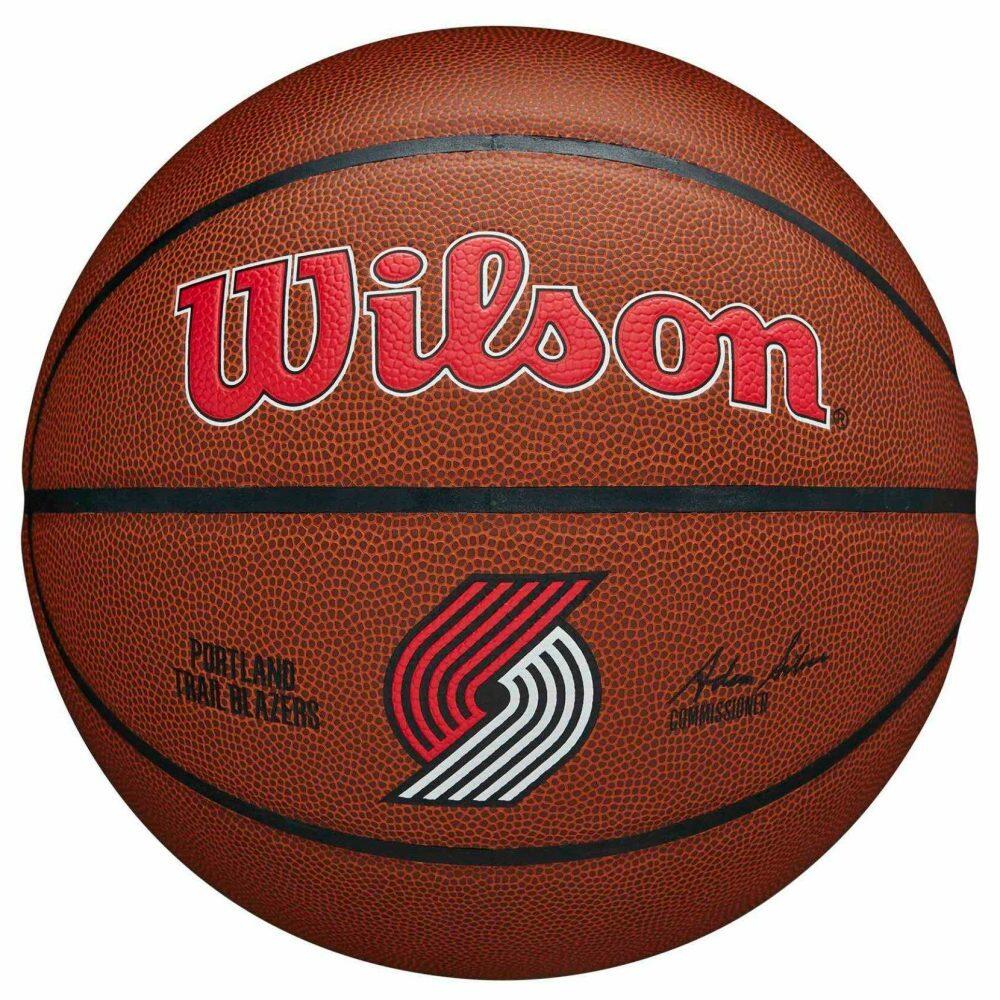 Wilson - Ballon De Basketball Wilson Nba Team Alliance – Portland Blazers - Ballon De Basket - Jaune|marron|orange|rouge - 7 - Decathlon