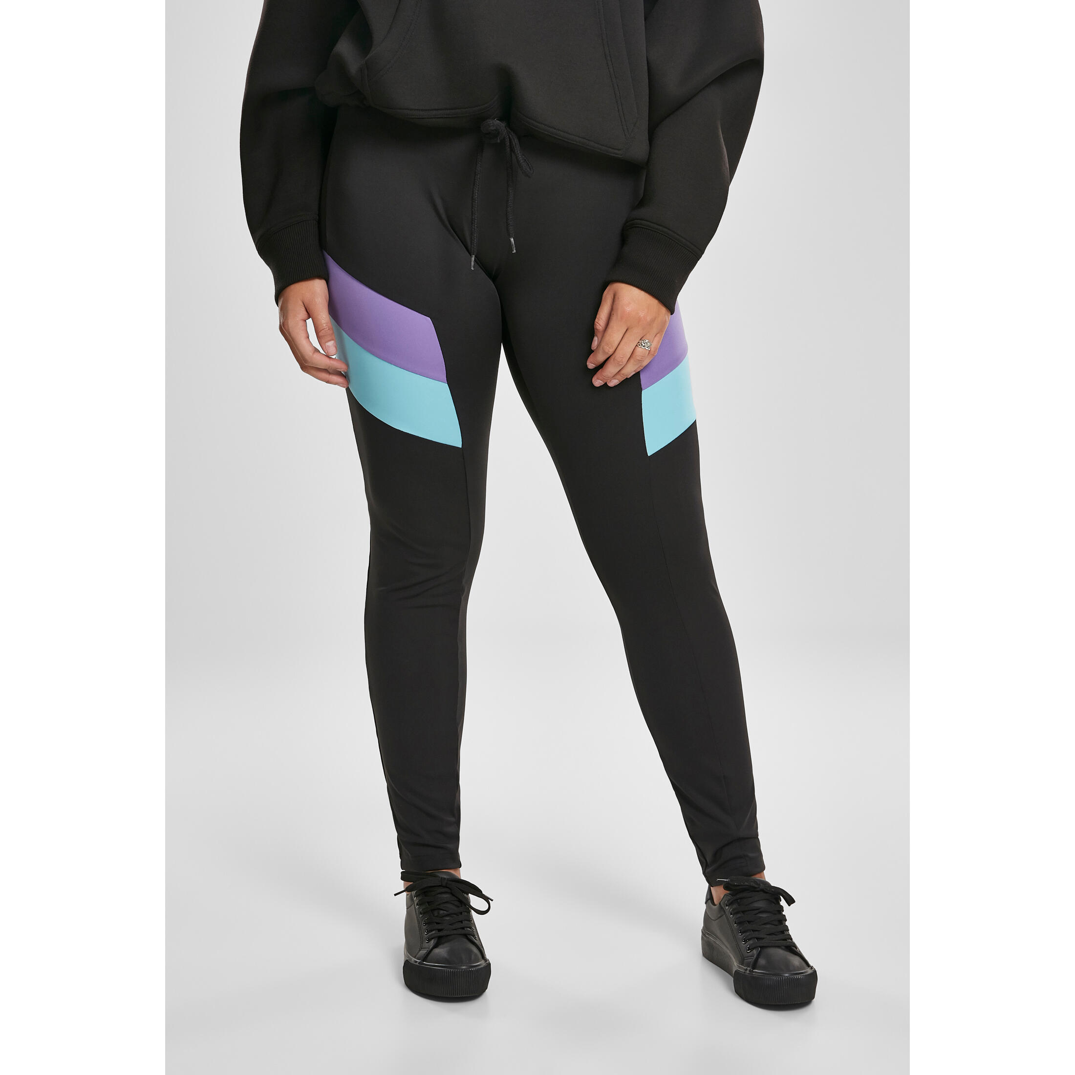 Urban Classics - Legging Femme Grandes Tailles Urban Classic Block Class - Legging - Noir|violet - 58 4xl - Decathlon