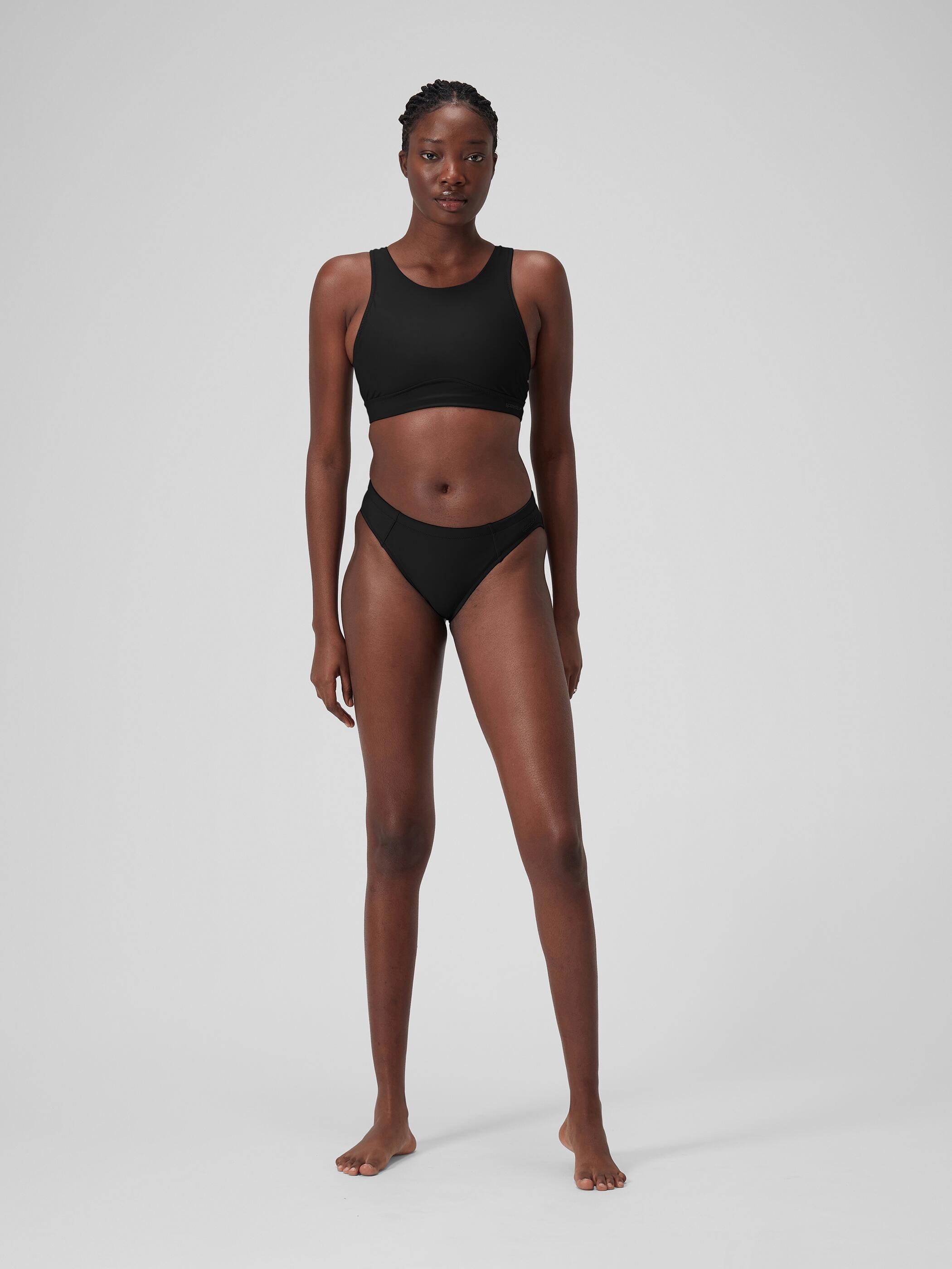 SPEEDO Womens Solid Bikini Top with Mesh