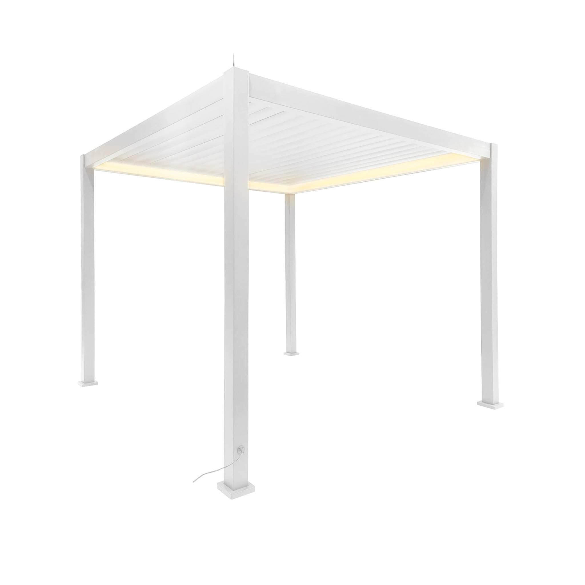 Pérgola bioclimática elétrica de alumínio 3x3m com iluminação LED, Branco 2/6