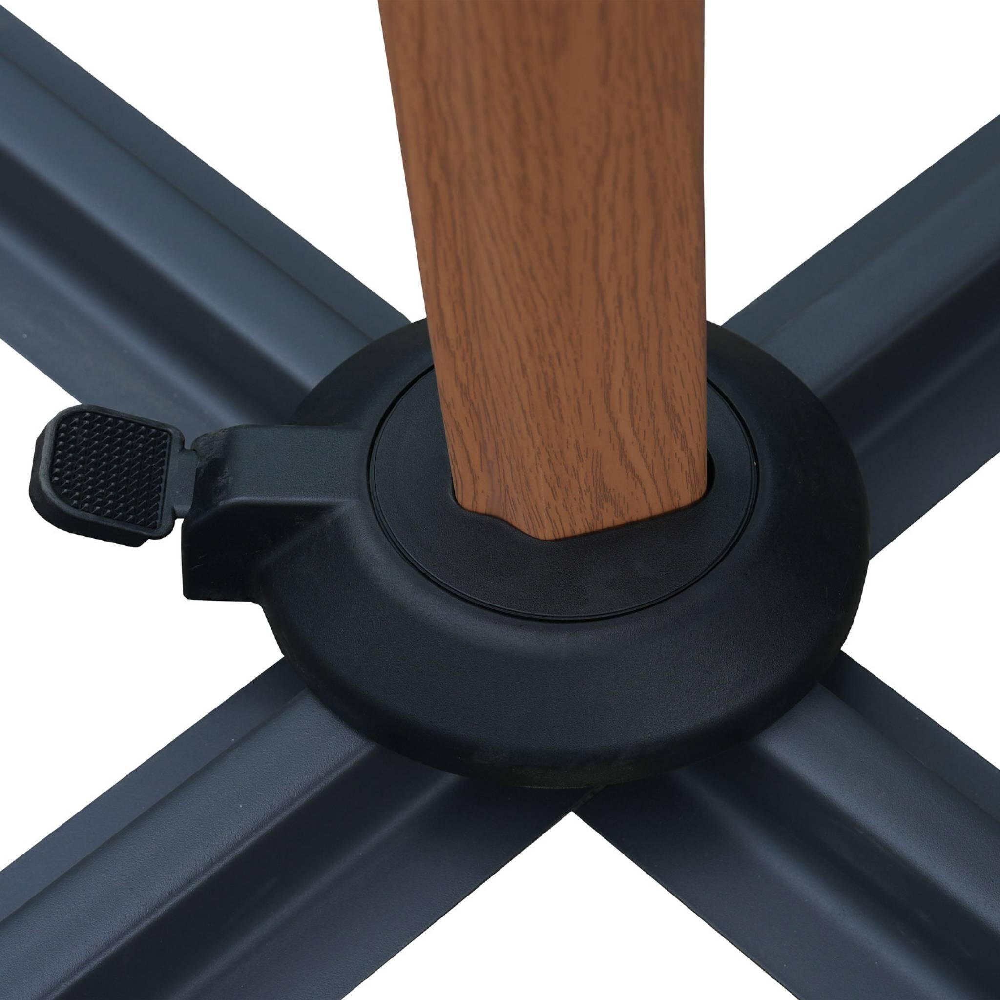 Parasol deslocado retangular 3x4m, mastro efeito madeira, Beige 5/6