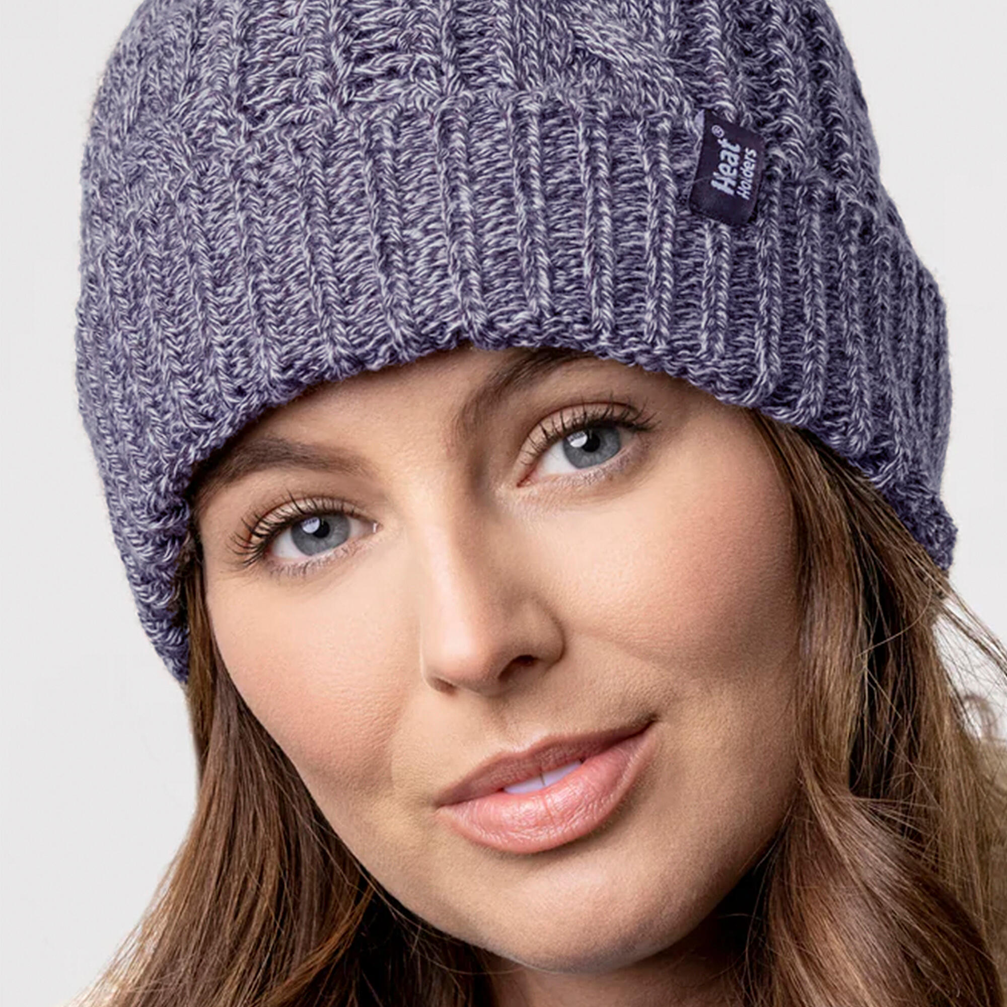 Ladies Cable Turnover Warm Thermal Beanie Hat 5/5