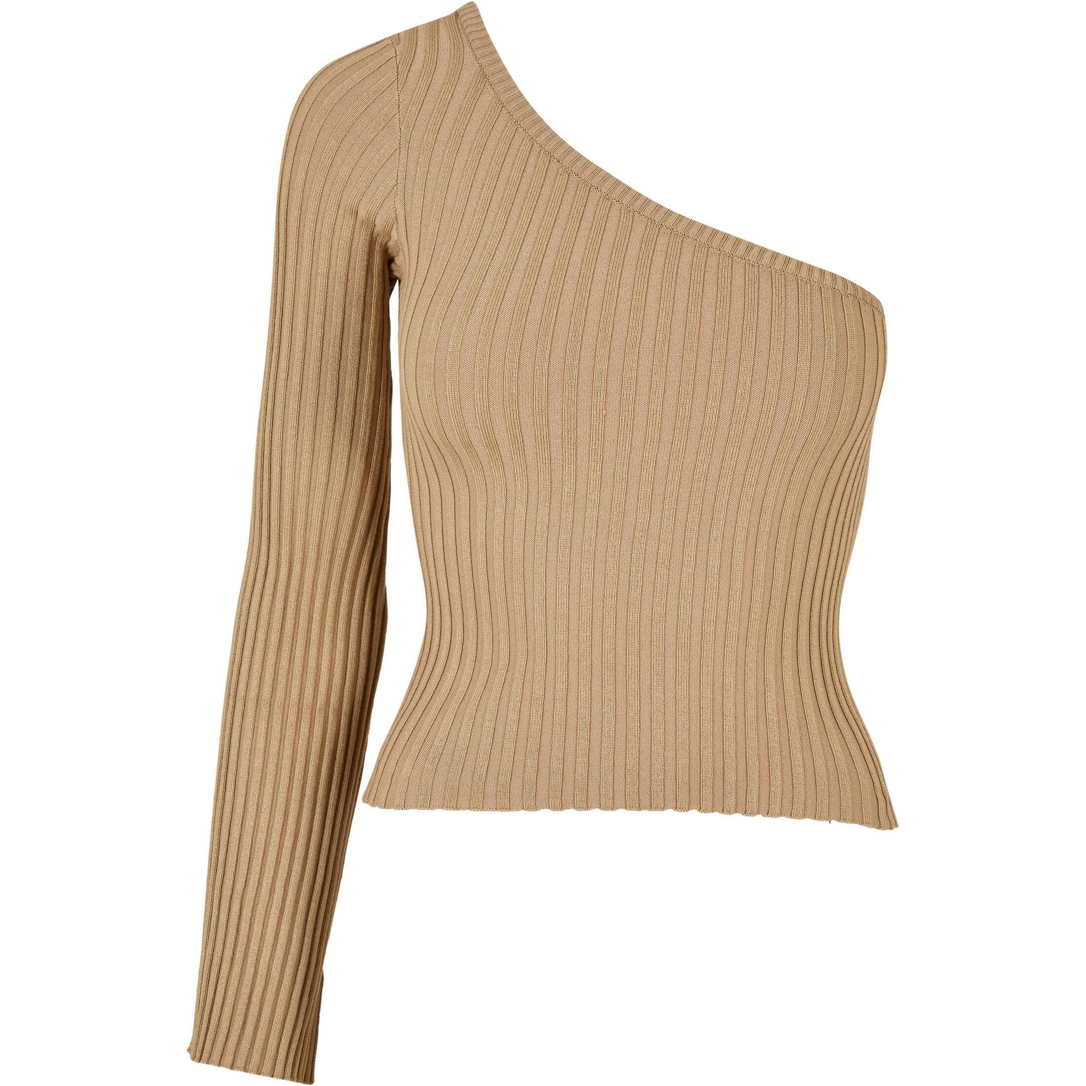 Urban Classics - Pullover Court Tricot Côtelé À Une Manche Femme Urban Classics - Pull - Beige - Decathlon