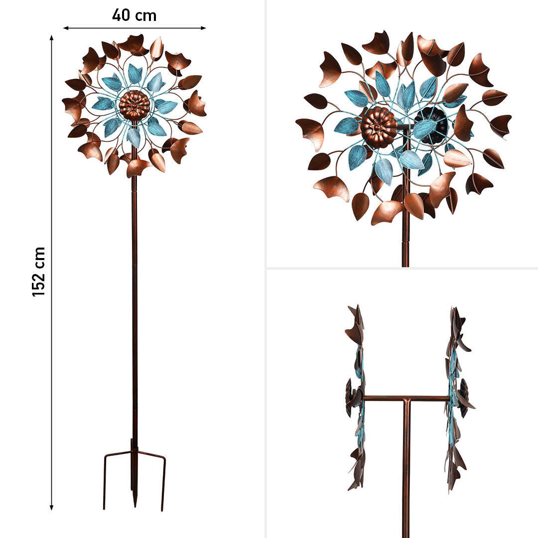 Windvanger HQ Metal Wind Spinner: Copper Leaf Duett 110223 Brons 36 x 122 cm 3/7