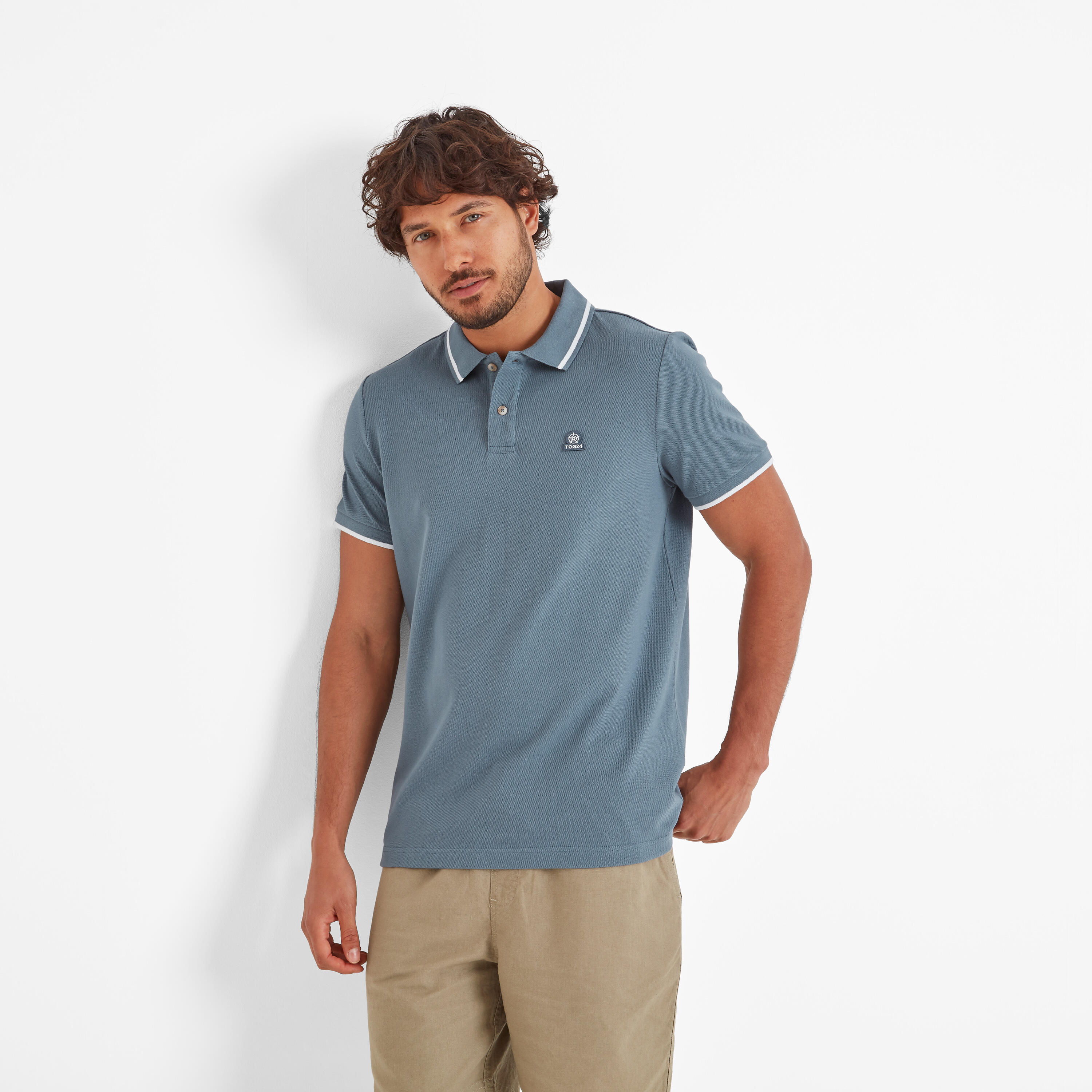 TOG24 Binsoe Mens Polo Shirt Blue Dolphin