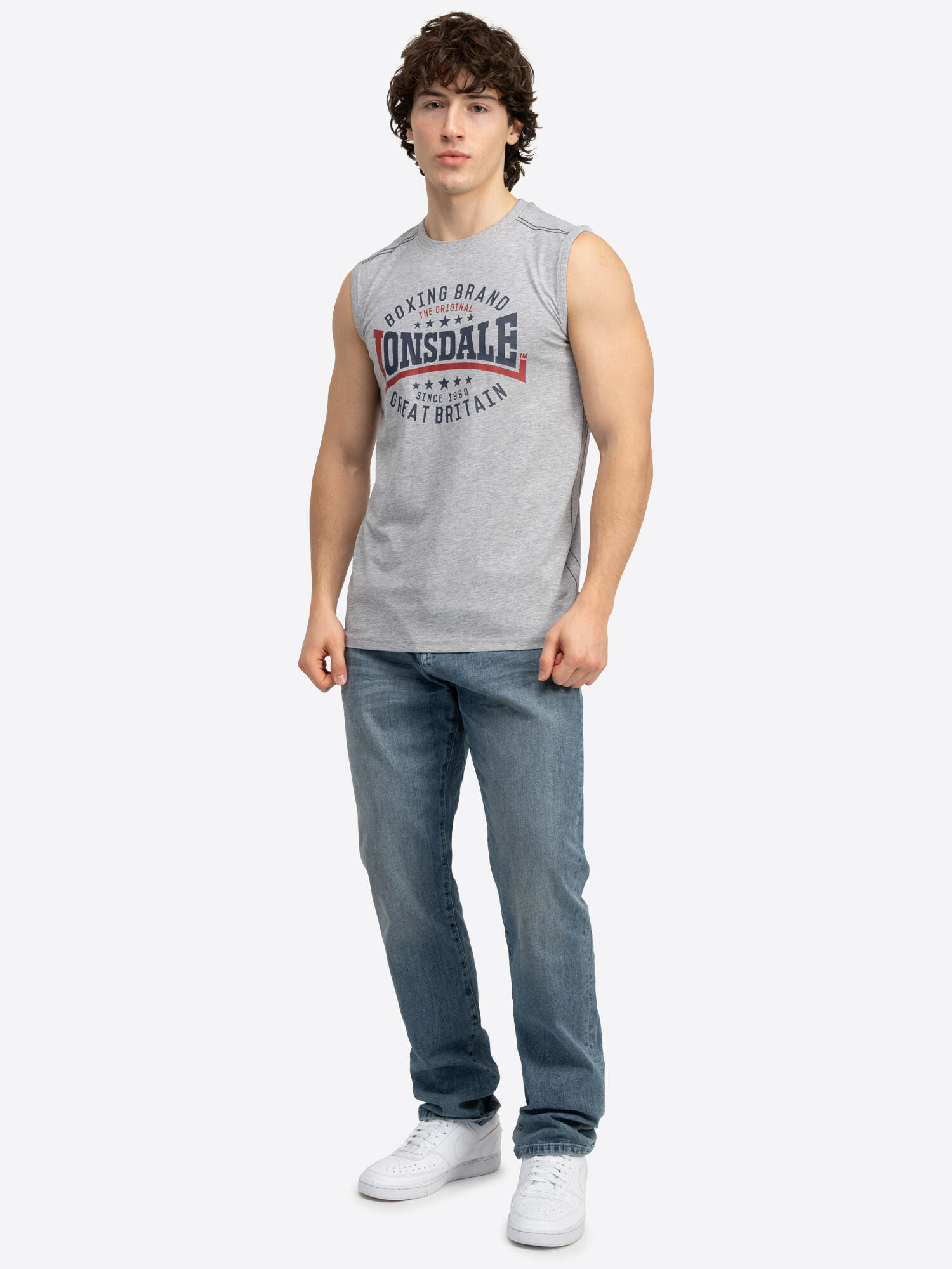 LONSDALE Herren ärmelloses T-Shirt schmale Passform ST. AGNES 3/6