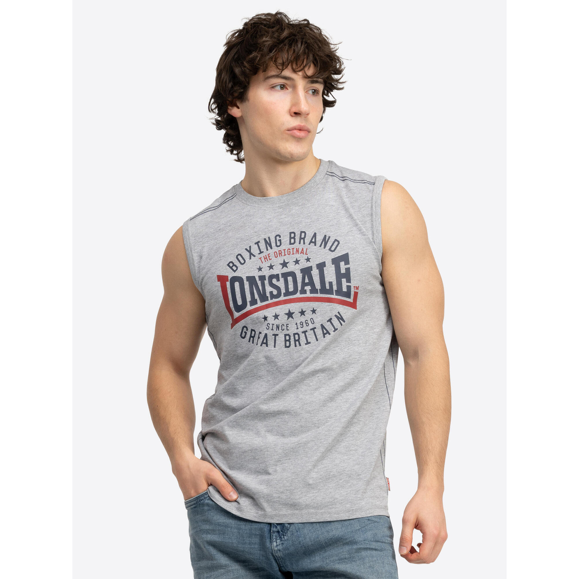 Lonsdale - Débardeur Lonsdale Regular Fit St.agnes - T-shirt Sans Manche - Bleu|gris - Decathlon