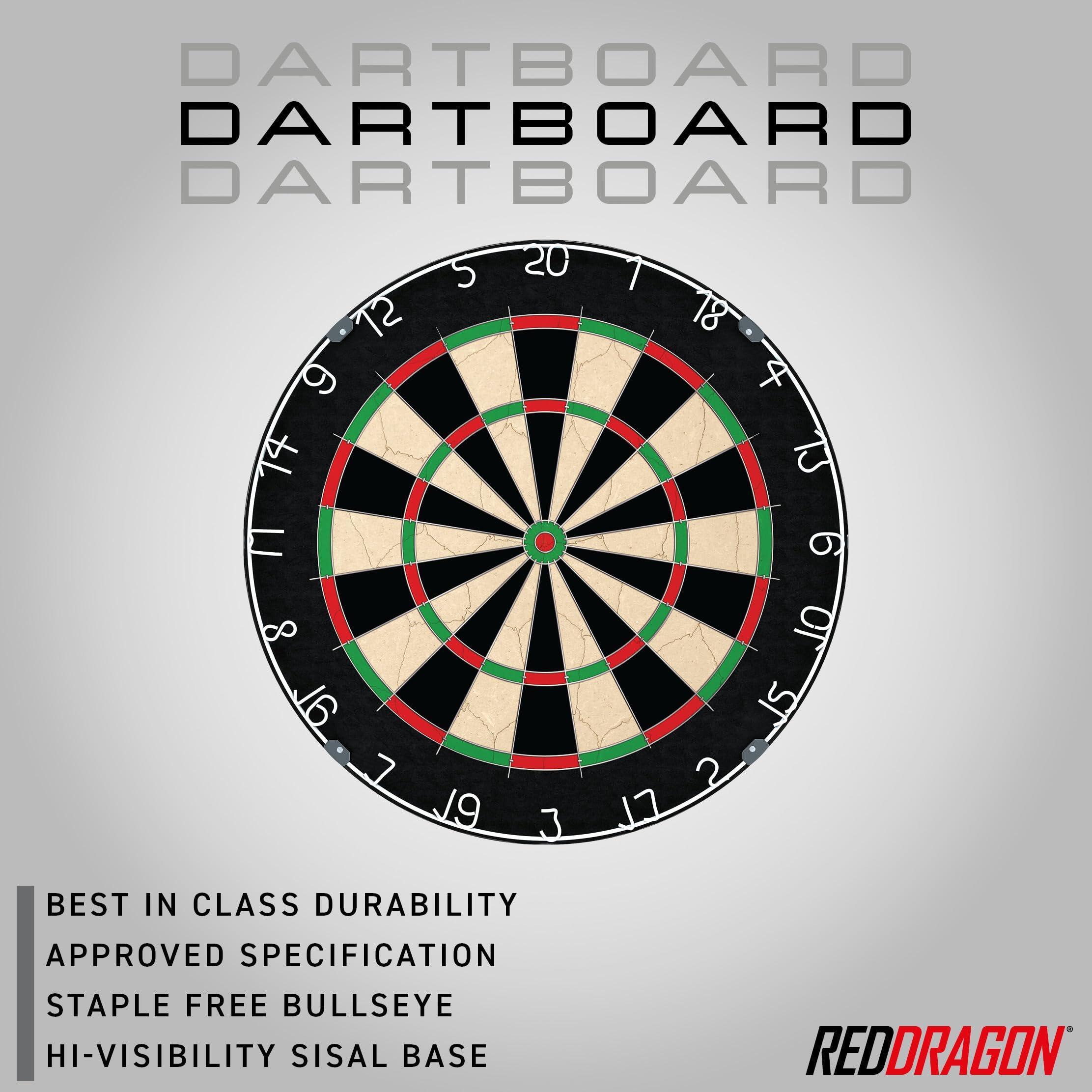 RED DRAGON Ultimate Dart Board and Surround Ring Set -Includes Bristle Dartboard 2/7
