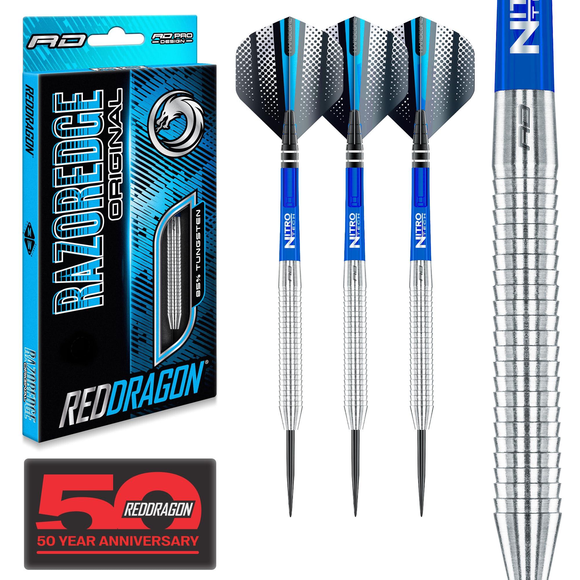 RED DRAGON DARTS Red Dragon Razor Edge Original 29g Steel Tip Dart Set with Flights & Shafts