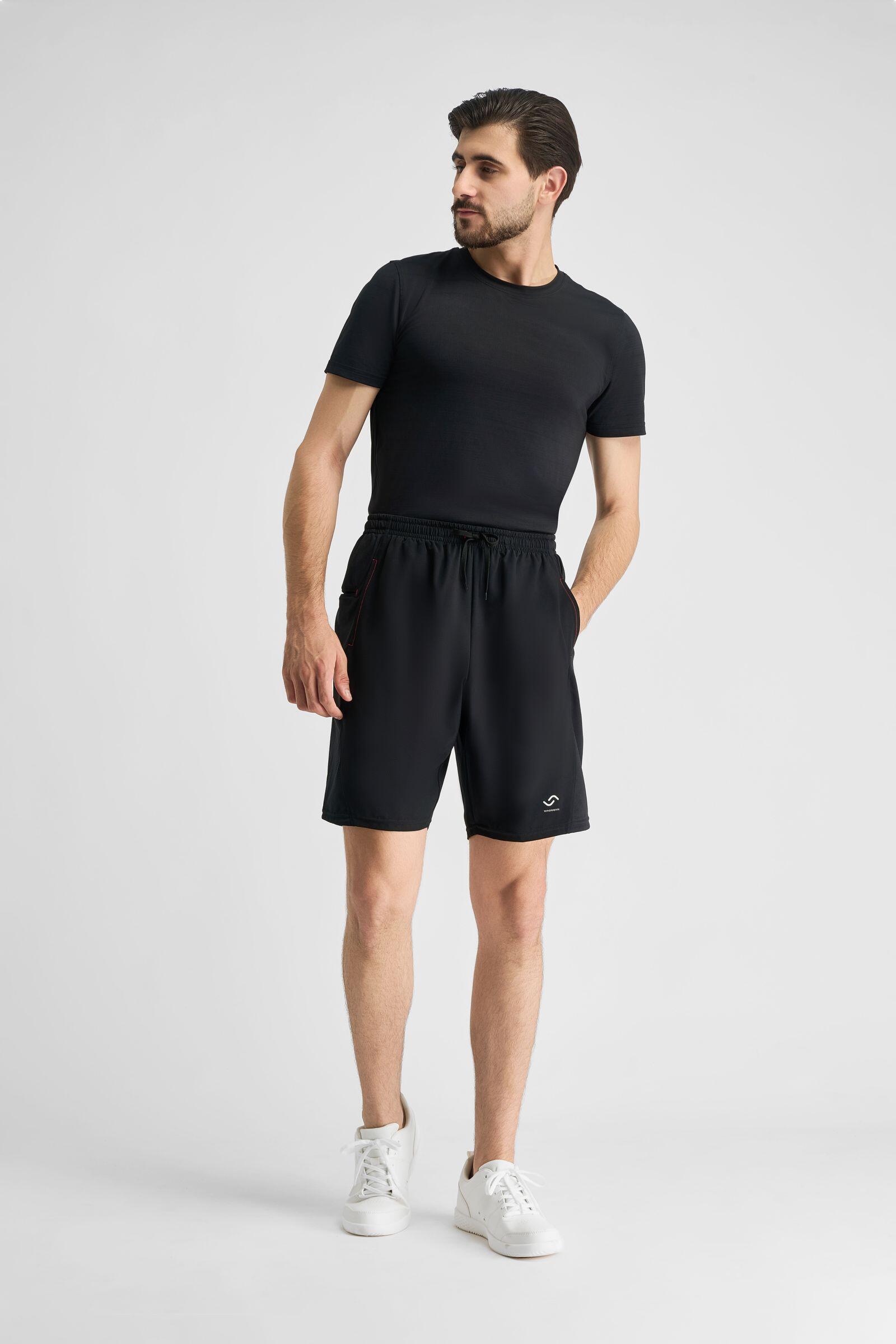 Pantaloncini da Corsa Uomo con Tasca, Fitness & Running Nero 2/7