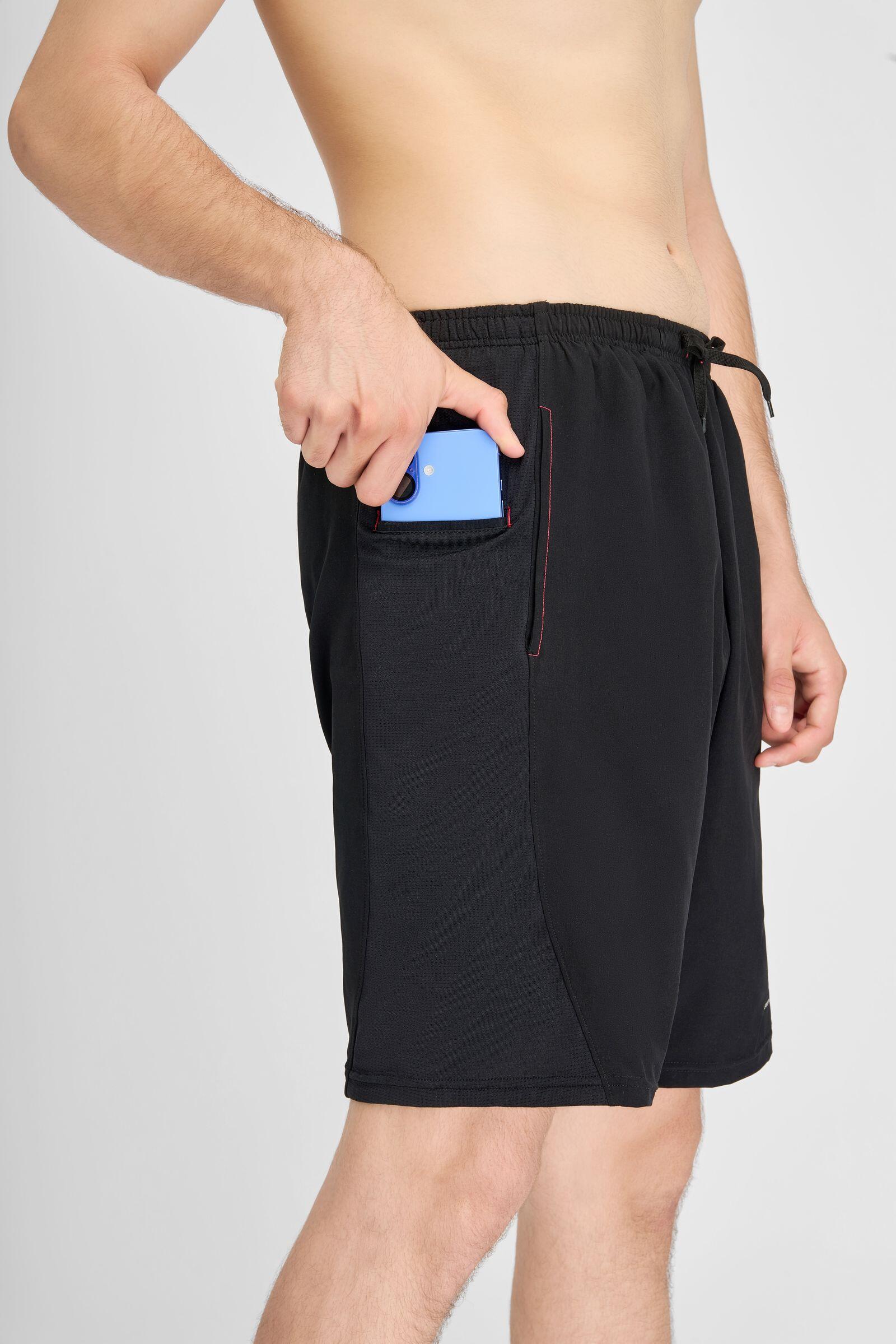 2-in-1 Hardloopshort Heren met Binnenbroek & Zak  Zwart 4/7