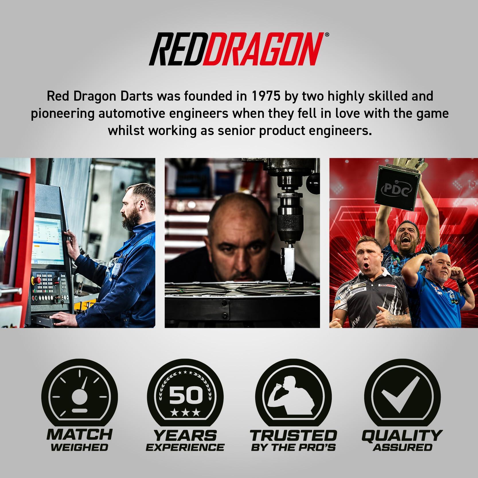 RED DRAGON – T-800 24g - 90% Professional Tungsten Steel tip Darts Set 7/7
