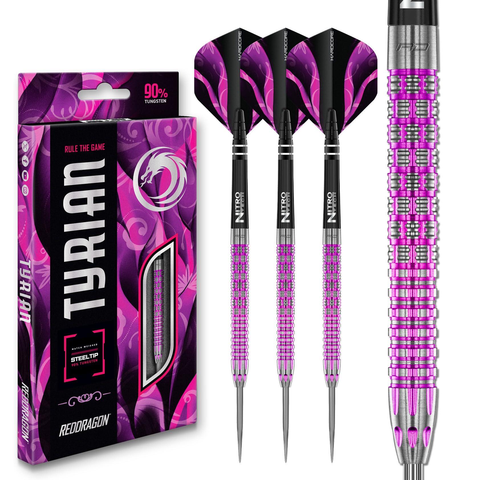 RED DRAGON DARTS RED DRAGON – Tyrian Series 22g - 90% Professional Tungsten Steel tip Darts Set