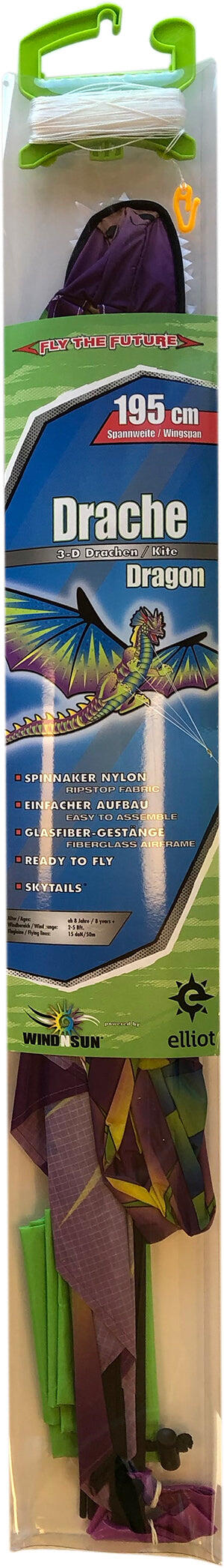 Kindervlieger X-Kites 3D Dragon 2190030 Groen 195 x 86 cm 5/5