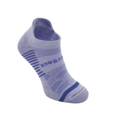 Wrightsock coolmesh low tab - blauw/grijs - dubbellaags anti-blaar sokken
