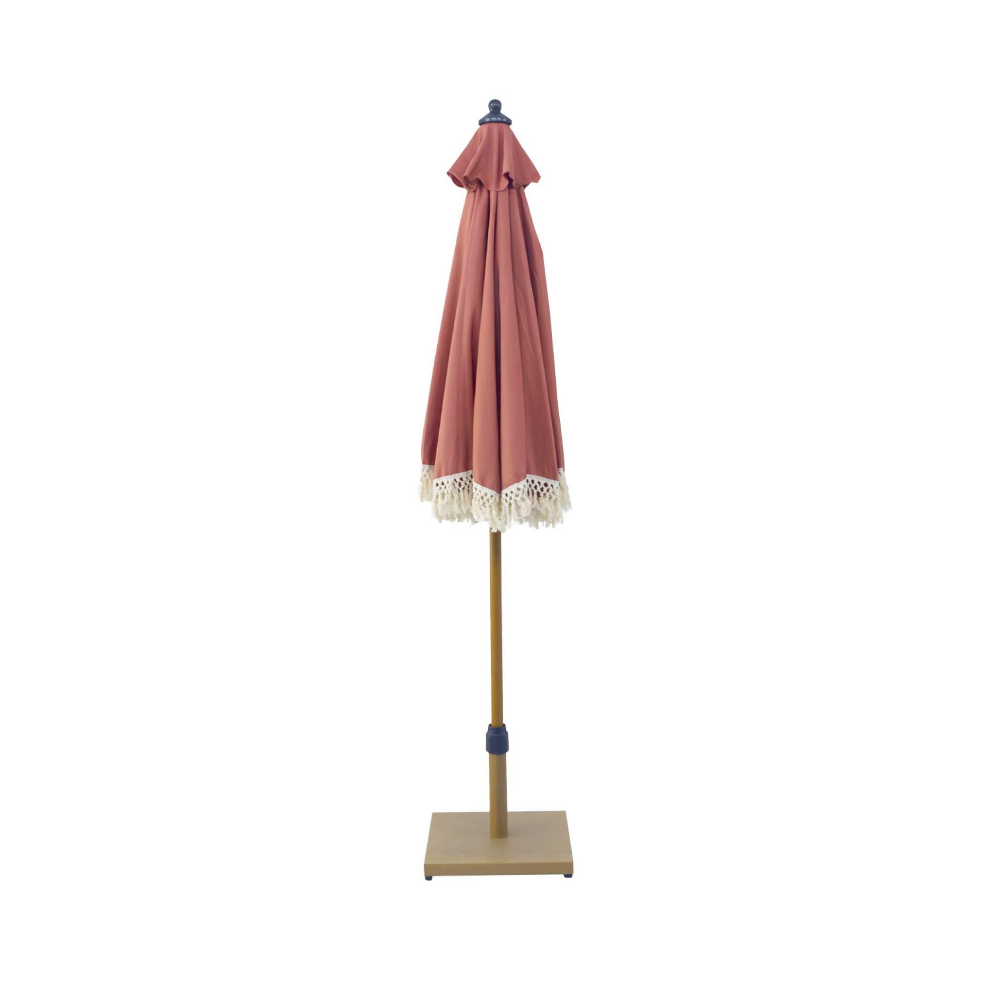Ombrellone dritto con frange 2m, acciaio, Terracotta 5/6